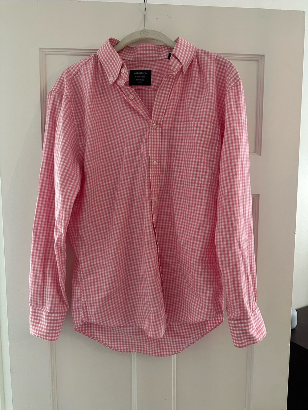 Nordstrom Pink Gingham Button-Down Shirt